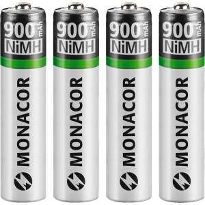 Monacor NIMH-900R/4 tölthető akkumulátor elem, NIMH-900R/4, AAA, 4db 39753480 
