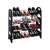 Black shoe rack, 12 pairs shoe storage, space saving, easy assembly, fully assembled