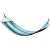 Blue and green striped hammock with wooden spreader bars