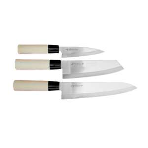 Satake Megumi 3 darabos japán késkészlet magnóliafa nyéllel - Satake