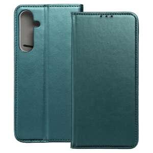 Samsung Galaxy S24 FE 5G könyvtok, fliptok, telefon tok, mágneszáras, bankkártyatartós, zöld, Smart Magnetic