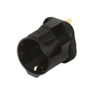 Adapter z UK do SCHUKO z uziemieniem, czarny, bezpiecznik 13A - Blow