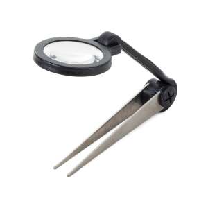 Nagyító, csiptetős, alumínium keret, fekete