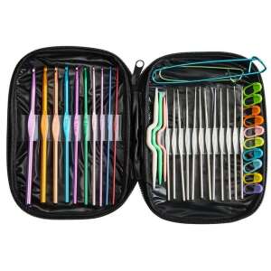 Horgolótű készlet tokkal 50db-os