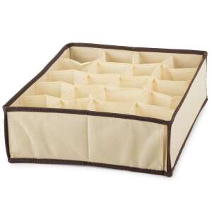 16 rekeszes fehérneműrendező 38 cm x 28 cm x 10 cm bézs 110964856 - Gardrób rendszerező