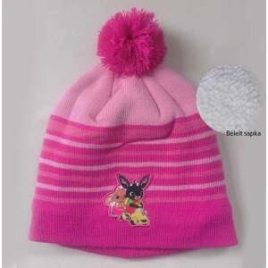 Bing Bing Hasen Wintermütze für Kinder (2-4 Jahre), rosa mit Streifen und Bommel - Kindermützen, Sets