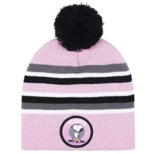 Cerda Snoopy Pomponmütze für Kinder (8-12 Jahre) - Rosa mit schwarzen Streifen und Snoopy-Logo - Cerdá