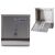 Stainless steel mailbox with newspaper holder, front and open view