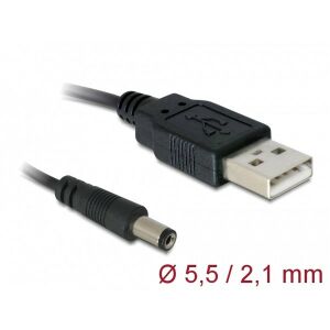 DeLock USB-DC Tápkábel - 5.5x2.1mm - 1m 141177700 - DC kábel