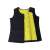 Black neoprene fitness slimming shirt for weight loss, size XL, open to show the yellow inner lining