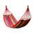 Еднолицев хамак с дървени разпъващи пръти, с червени и жълти ивици