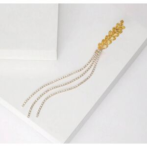 Arany búzakalász, cirkóniákkal, bojtokkal