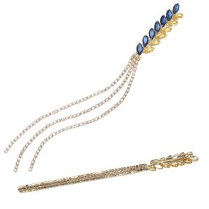 Arany bross kék búza füllel és bojttal