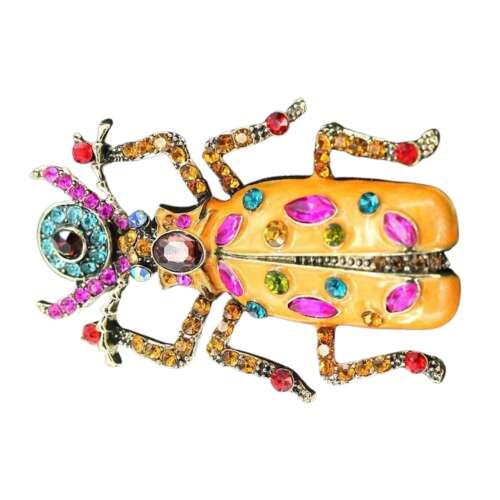 Vintage rovar bross Bogár, zománcozott, cirkóniákkal díszítve 110979239