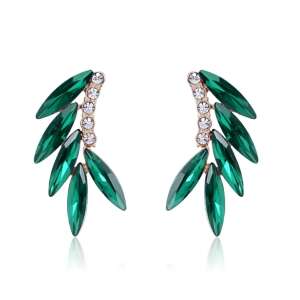 Fülbevaló Ines zöld - Fülbevaló kristályokkal