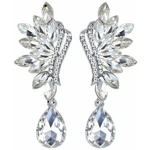 Strieborné visiace náušnice s kryštálovým zirkónom, dĺžka 6,5 cm, striebro 121058116 - Dámske doplnky