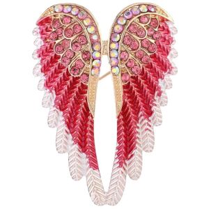 Elegantná brošňa s červenými krídlami, zdobená zirkónmi, šperk zo zliatiny, 3,7x5,3 cm 121058600 - Dámske doplnky