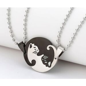 Barátság párové náhrdelníky s dizajnom mačky jin jang - Dámske doplnky