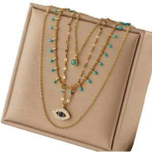 Elegantná zlatá súprava náhrdelníkov s egyptským motívom, chirurgická oceľ, štvorcová súprava - Dámske doplnky