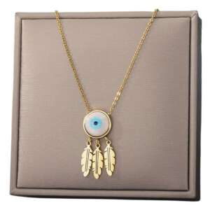 Elegantný náhrdelník Lapač snov, chirurgická oceľ pozlátená 18K, prívesok Evil Eye - Dámske doplnky