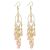 Elegáns hosszú rózsaszín és arany boho fülbevaló