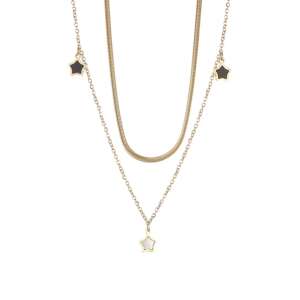 18K pozlátený chirurgický oceľový náhrdelník s hviezdami, antialergénny, 48 cm - Dámske doplnky