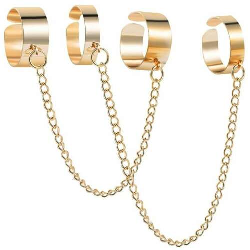 Sada 4 punkových prsteňov v retro štýle, zlatá farba, kov, veľkosť 16-18 mm 110988209