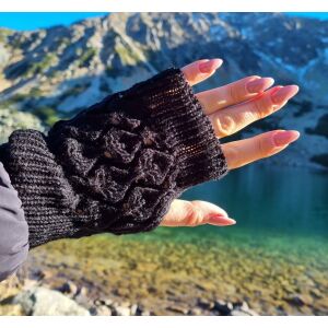 Teplé akrylové čipkované palčiaky, čierne, 20x7 cm 121076166 - Dámske doplnky