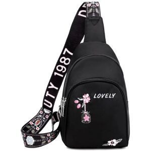 Čierny kvetinový batoh Sachet - Batohy