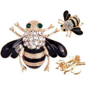 Elegantná brošňa v čiernej farbe, zdobená zirkónmi, 3 cm * 2,5 cm - Varianta 3 121085137 - Dámske doplnky