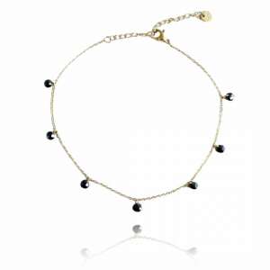 Aranyozott 14k sebészeti acél karkötő, világos arany, 17 + 2,5 cm