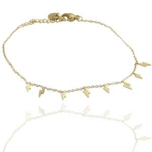 Sebészeti acél karkötő arannyal, hossza 18+3 cm, díszítés 1x1 cm