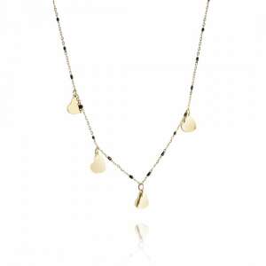 14K aranyozott sebészeti acél nyaklánc világos arany tónusú hossz 43cm + 5cm