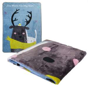 Nyomtatott puha gyermektakaró, 100x140 cm, poliészter flanel