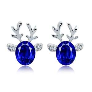 Akasztható kristály karácsonyi fülbevaló, hipoallergén, méretei 1,8 cm x 1,5 cm