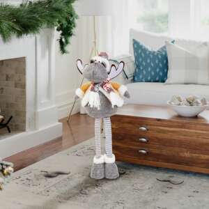 Bewello Karácsonyi rénszarvas dekoráció teleszkópos lábakkal ünnepi nappali környezetben - Bewello