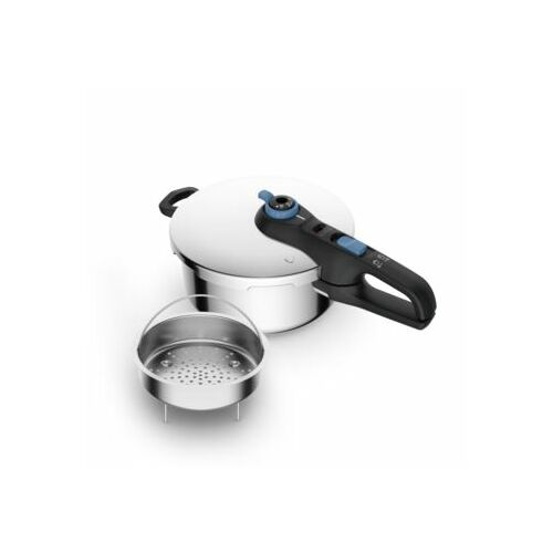 Tefal Secure Trendy nyomásfőző gőzölő kosárral, rozsdamentes acél, 5 pontos biztonsági rendszer, minden típusú főzőlappal kompatibilis