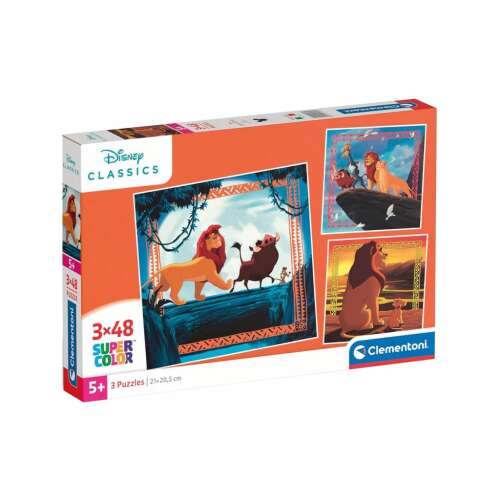 Clementoni Disney Król Lew 3x48 Supercolor Puzzle Pudełko
