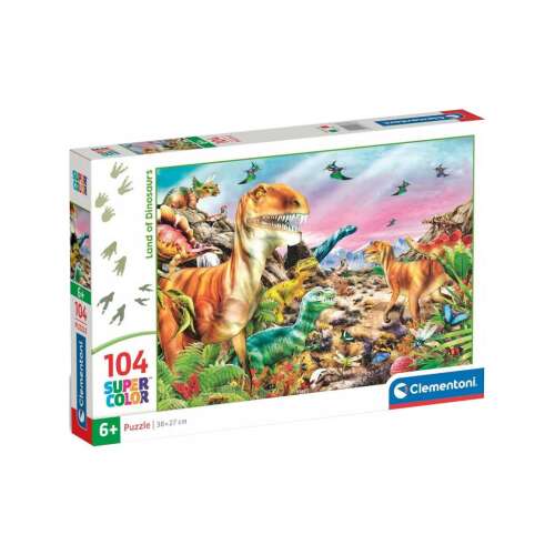 Clementoni Dinoszauruszok ziemia 104-elementowe puzzle Supercolor - pudełko