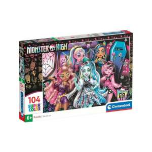 Puzzle Monster High Supercolor 104 piese Clementoni, cu Frankie Stein, Clawdeen Wolf și Draculaura - Puzzle 3D & Puzzle cu burete