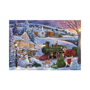 Clementoni Karácsonyi vonat 500 darabos puzzle - Kész kép - Clementoni