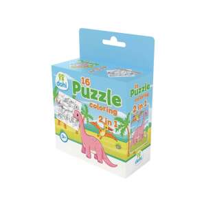 16 Darabos Színezos Puzzle 2 az 1-ben - Dínós 110997083 - Puzzle