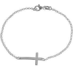 Brățară Finom gyöngy anker din argint cu pandantiv cruce, 18 cm - Bijuterii pentru femei