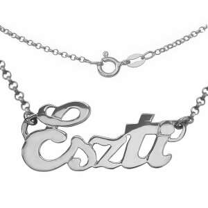 Ezüst névnyaklánc 'Eszti' medállal. Személyre szabott ékszer ajándék. - Női ékszer