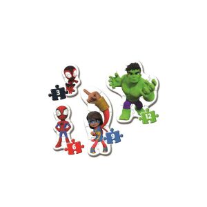 Clementoni Spidey i jego Super Przyjaciele Moje Pierwsze Puzzle, elementy z Spider-Manem, Hulkiem i Ms. Marvel. - Clementoni Puzzle