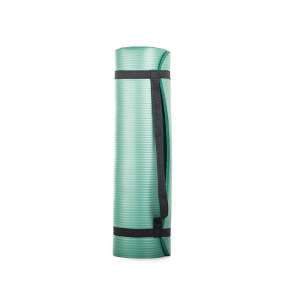 Green yoga mat, 60x180cm, with carrying strap, rolled up - Yoga & Pilate