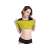 Black short sleeve neoprene fitness shirt for women, size XXL