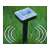 Solar powered mole repellent, 37cm long, black, in grass, with sound waves