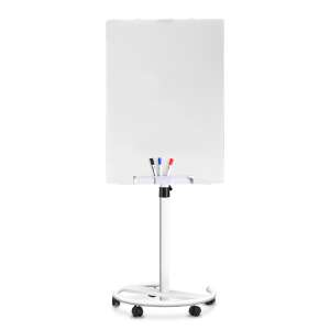 Mobilna magnetyczna tablica flipchart ze szkła 70x100 cm na białym tle - Timeless Tools