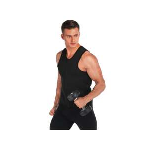 Man wearing black neoprene fitness vest for weight loss, size M - Body shaping